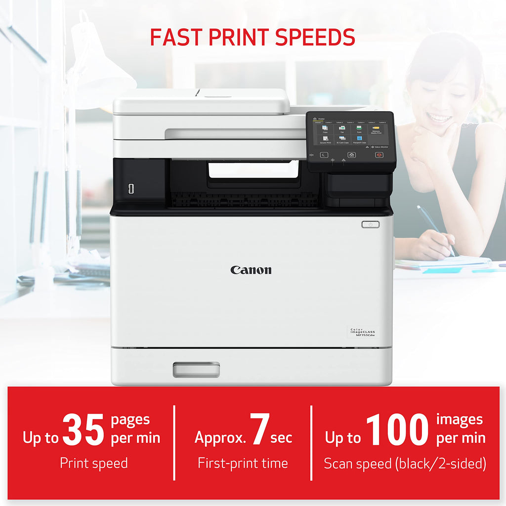 Canon Color imageCLASS MF753Cdw II - Wireless Duplex Laser Printer, All-in-One with Scanner, Copier, Fax, Auto Document Feeder, 3 Year Limited