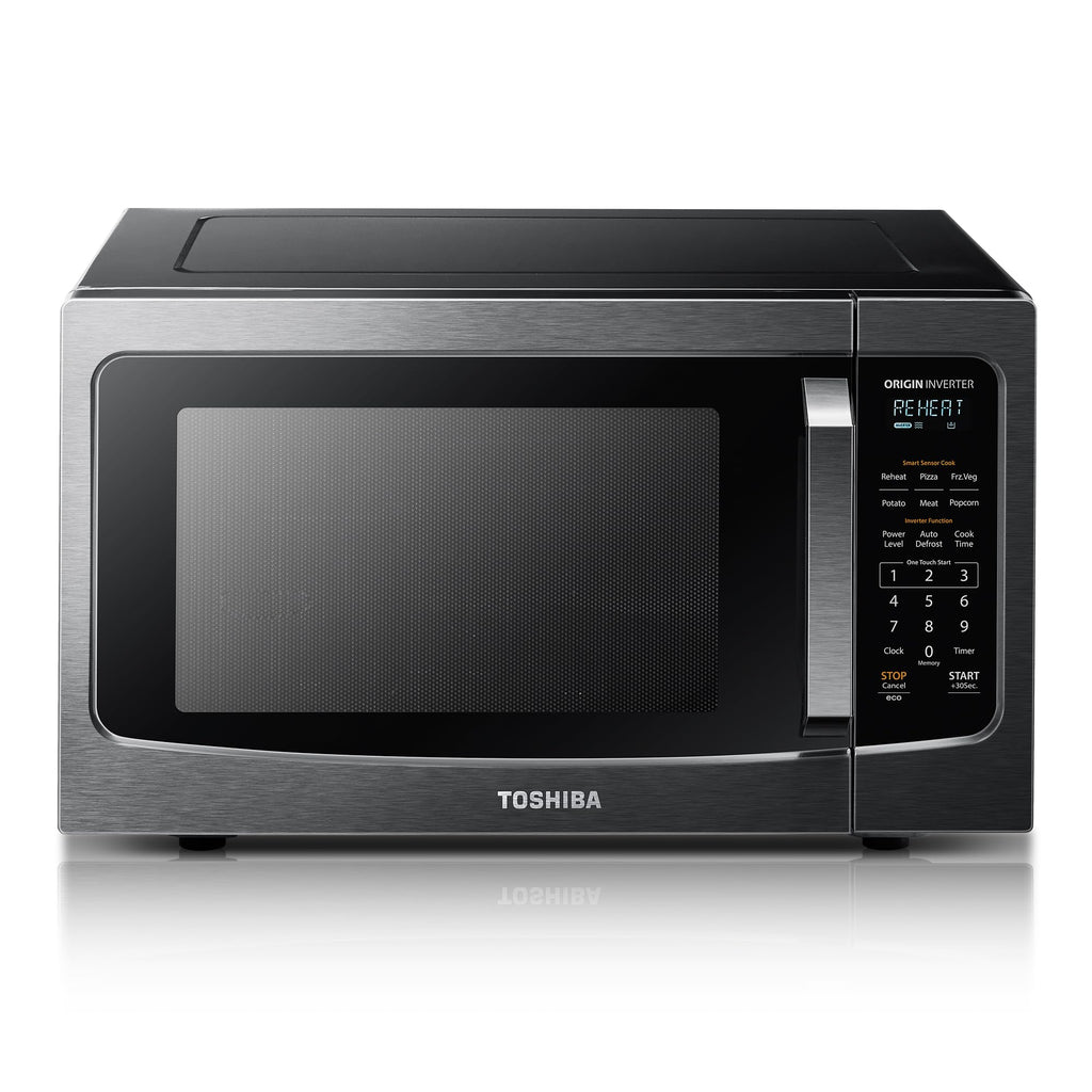 TOSHIBA Air Fryer Combo 8-in-1 Countertop Microwave Oven, with Convection, Broil, Odor Removal Mode, 12.4" Position Memory Turntable, Child-Lock, 1.0