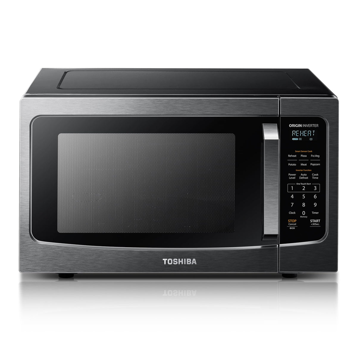 TOSHIBA Air Fryer Combo 8-in-1 Countertop Microwave Oven, with Convection, Broil, Odor Removal Mode, 12.4" Position Memory Turntable, Child-Lock, 1.0
