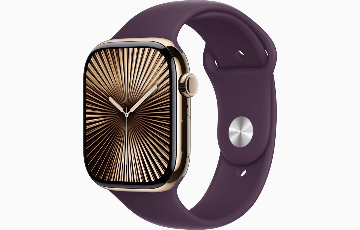 Apple Watch Series 10 [GPS + Cellular, 42mm] - Jet Black Aluminum Case with Black Sport Band, S/M (Renewed)