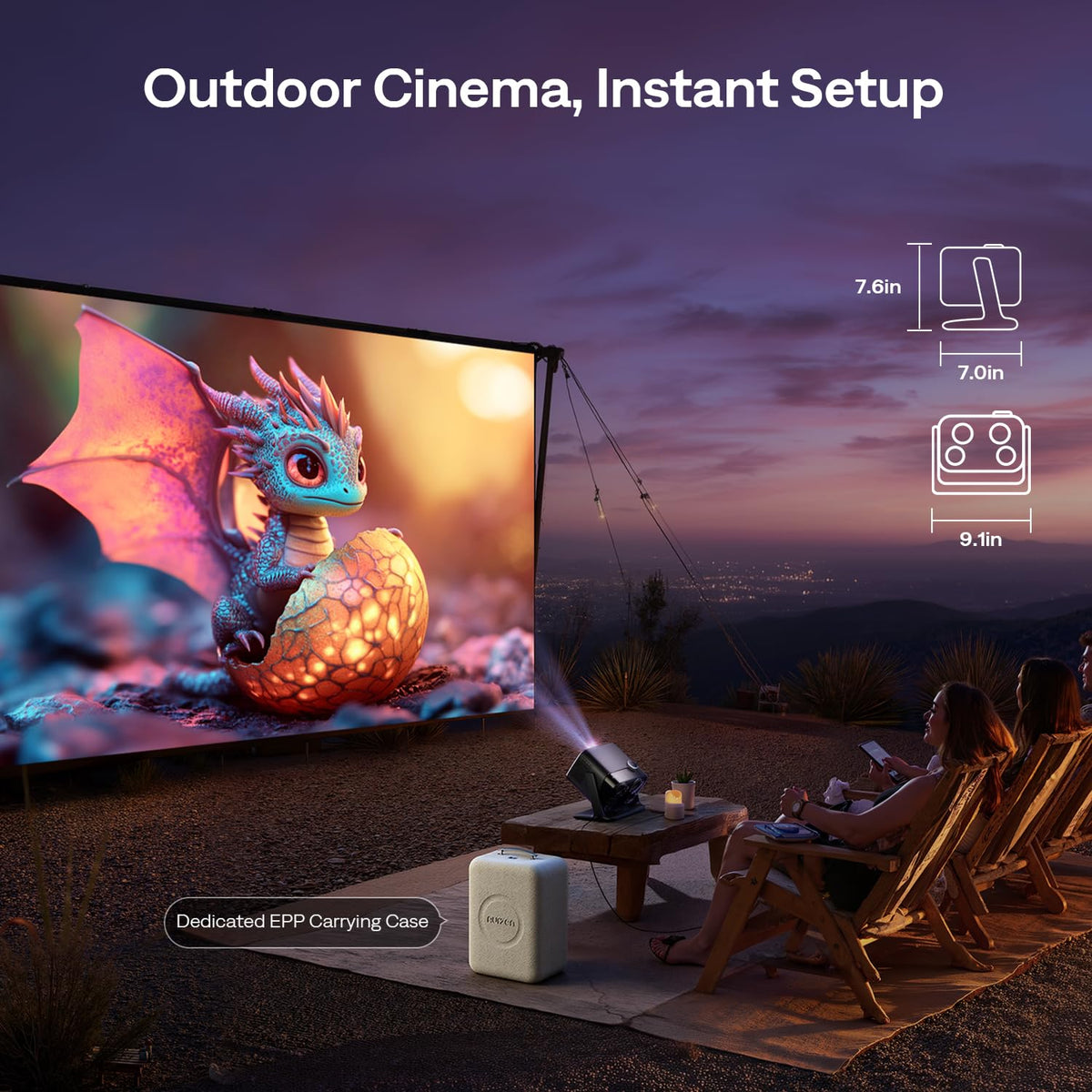 Aurzen BOOM mini Google TV Movie Projector with WiFi and Bluetooth, Voice Control, Family Mode, 20W Dolby Audio, Real-Time Focus, 4K Supported Smart