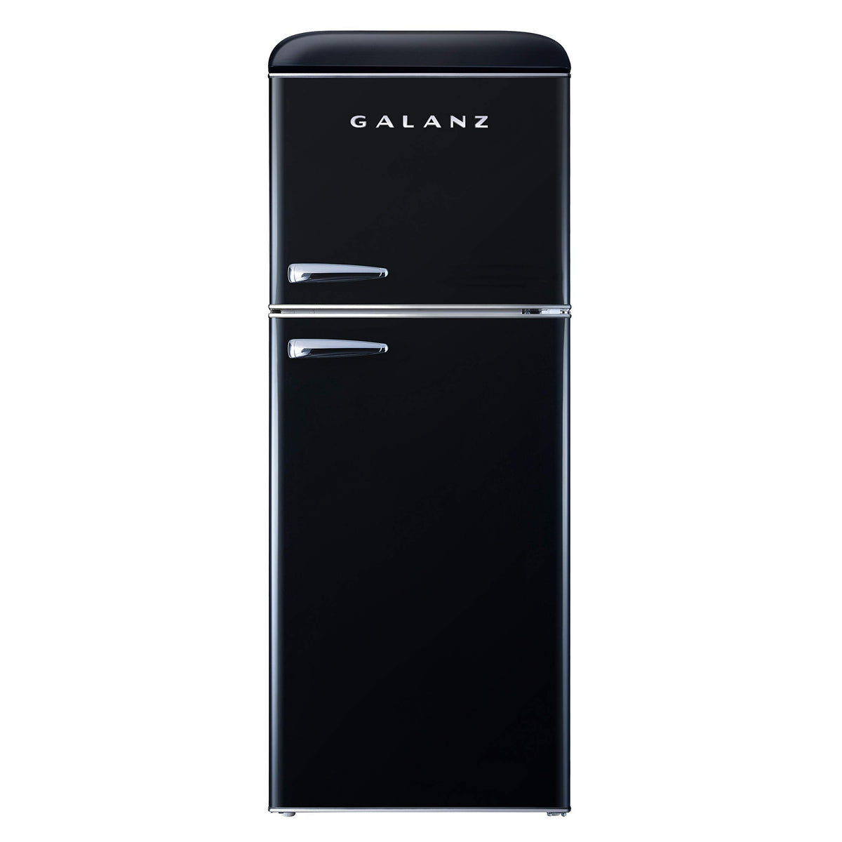 Galanz GLR25MBKR10 Retro Compact Refrigerator, Mini Fridge with Single Doors, Adjustable Mechanical Thermostat with Chiller, Black, 2.5 cu ft