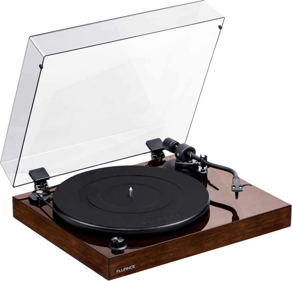 Fluance RT82 Reference High Fidelity Vinyl Turntable Record Player with Ortofon OM10 Cartridge, Speed Control Motor, High Mass MDF Wood Plinth