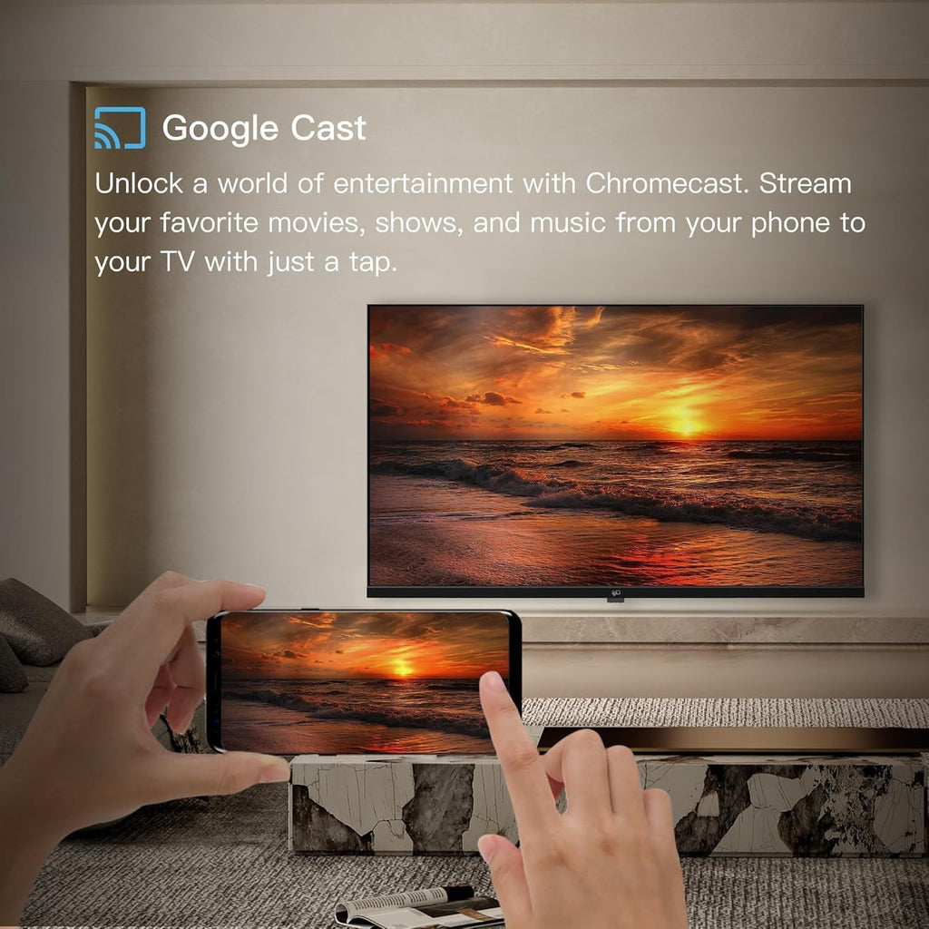 FPD 43 Inch Smart TV, 4K UHD LED Flat Screen Google TV with Google Cast, Bluetooth, HDMI, Streaming Live, HDR 10, Dolby Vision, Ultra Slim