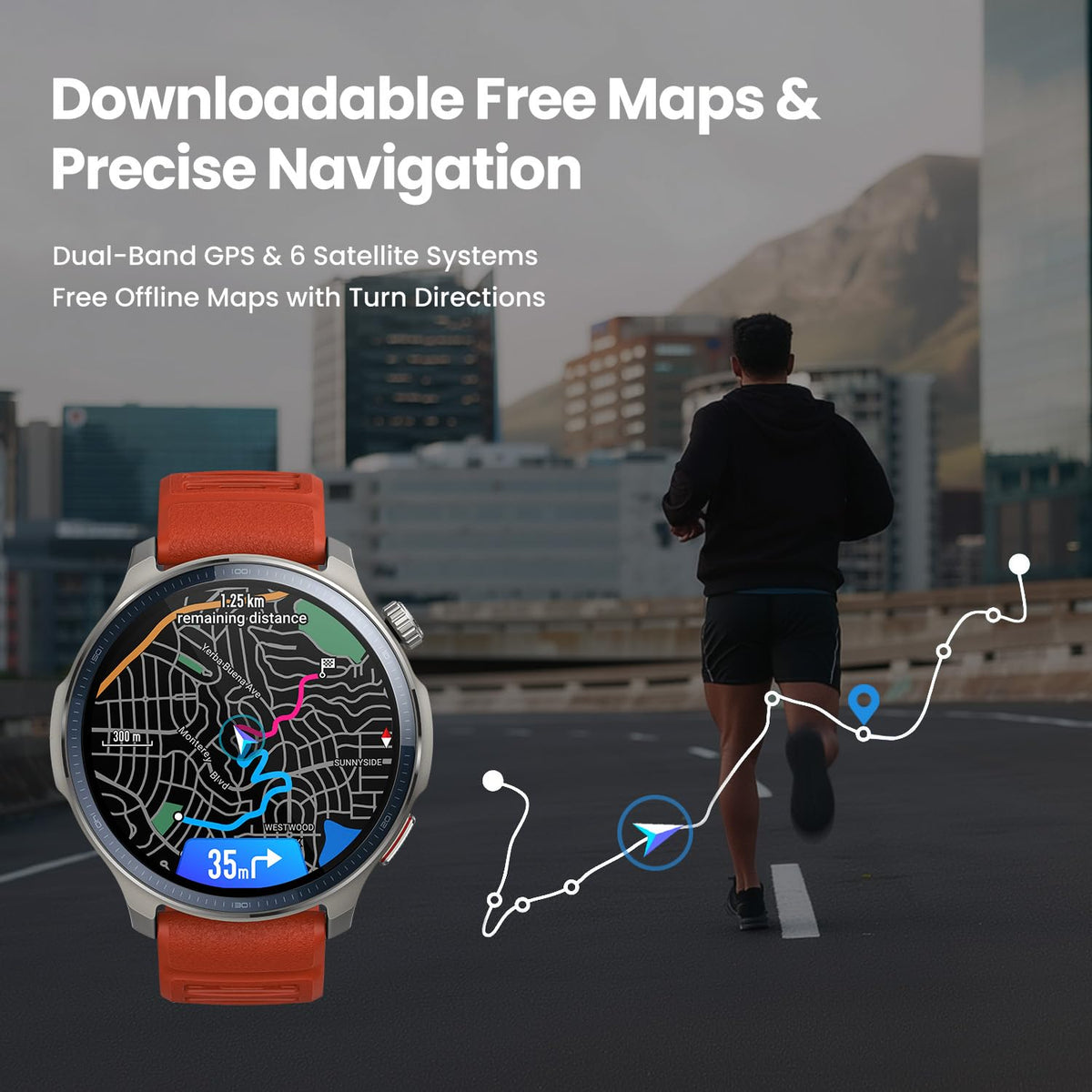 Amazfit Balance 2 Smart Watch 47mm AMOLED Sapphire Glass Display, Offline Maps, Dual Band GPS, 21 Days Battery, 170+ Sport Modes, Hyrox & Golf Mode
