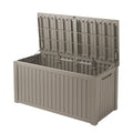 Mersco 320 Gallon Double-Wall Resin Deck Box - Lockable Waterproof Outdoor Storage Box, 1000lbs Capacity & Doubles as Seating for Patio Furniture