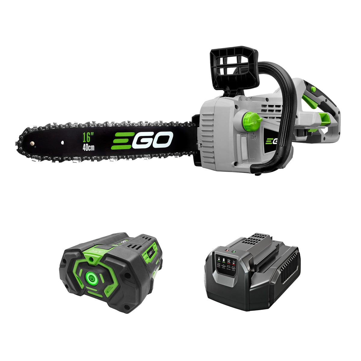 EGO POWER+ Chain Saw, 12" Battery Powered Chainsaw, Electric Cordless, Includes 56V 2.5Ah Battery and Charger - CS1201