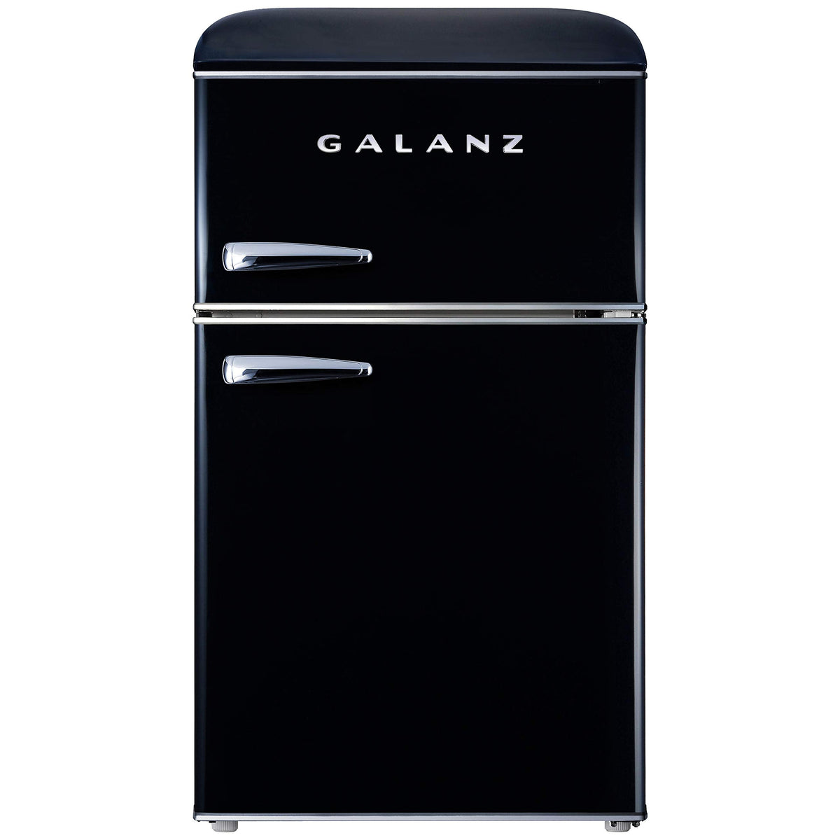 Galanz GLR25MBKR10 Retro Compact Refrigerator, Mini Fridge with Single Doors, Adjustable Mechanical Thermostat with Chiller, Black, 2.5 cu ft