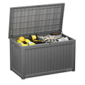 EAST OAK Outdoor Storage Box, 180 Gallon Deck Box, Large Resin Storage Bin for Patio Cushions, Gardening Tools, Lockable, Waterproof and UV Resistant