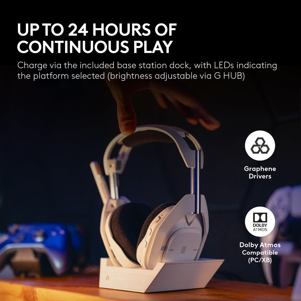 Logitech G Astro A50 X Multi-Platform Wireless Gaming Headset + Base Station for PS5/Xbox/PC: PLAYSYNC Video & Audio Switcher, HDMI 2.1 4K 120Hz VRR