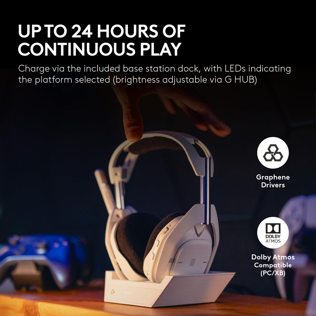 Logitech G Astro A50 X Multi-Platform Wireless Gaming Headset + Base Station for PS5/Xbox/PC: PLAYSYNC Video & Audio Switcher, HDMI 2.1 4K 120Hz VRR