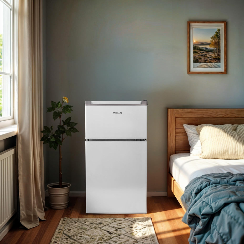 Frigidaire Compact Refrigerator with Top Freezer - 2 Door Fridge with 3.2 Cu Ft, Contemporary Series, Blue