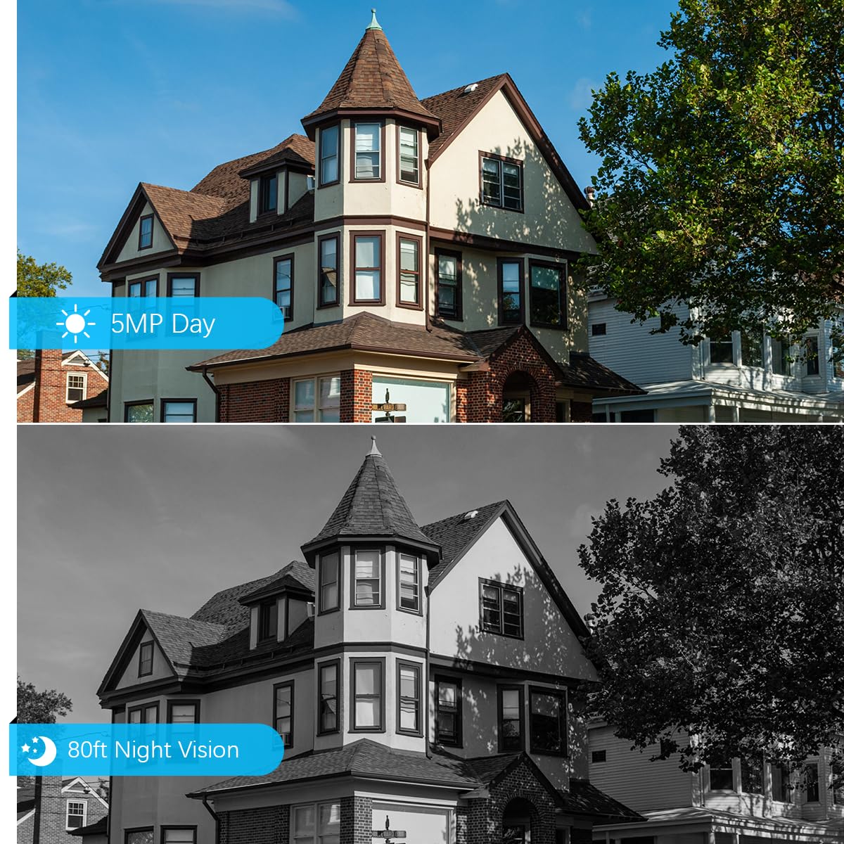 OOSSXX 5MP Definition Full HD Wired Security Camera System Outdoor AHD Dome Bullet Home Video Surveillance Cameras CCTV Camera Security System