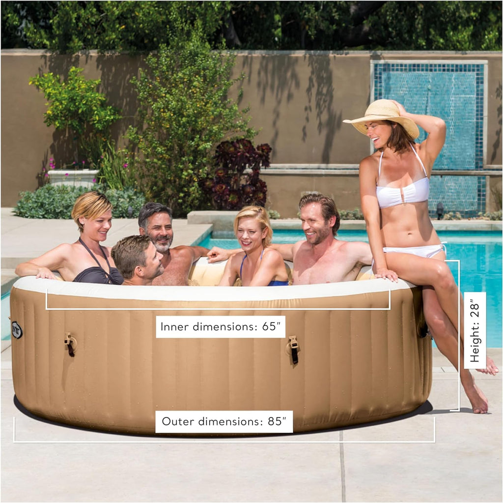 INTEX 28425EH PureSpa Bubble Massage Spa Set Outdoor Inflatable Portable Hot Tub, Includes Energy Efficient Spa Cover, Saltwater System Ready, 4