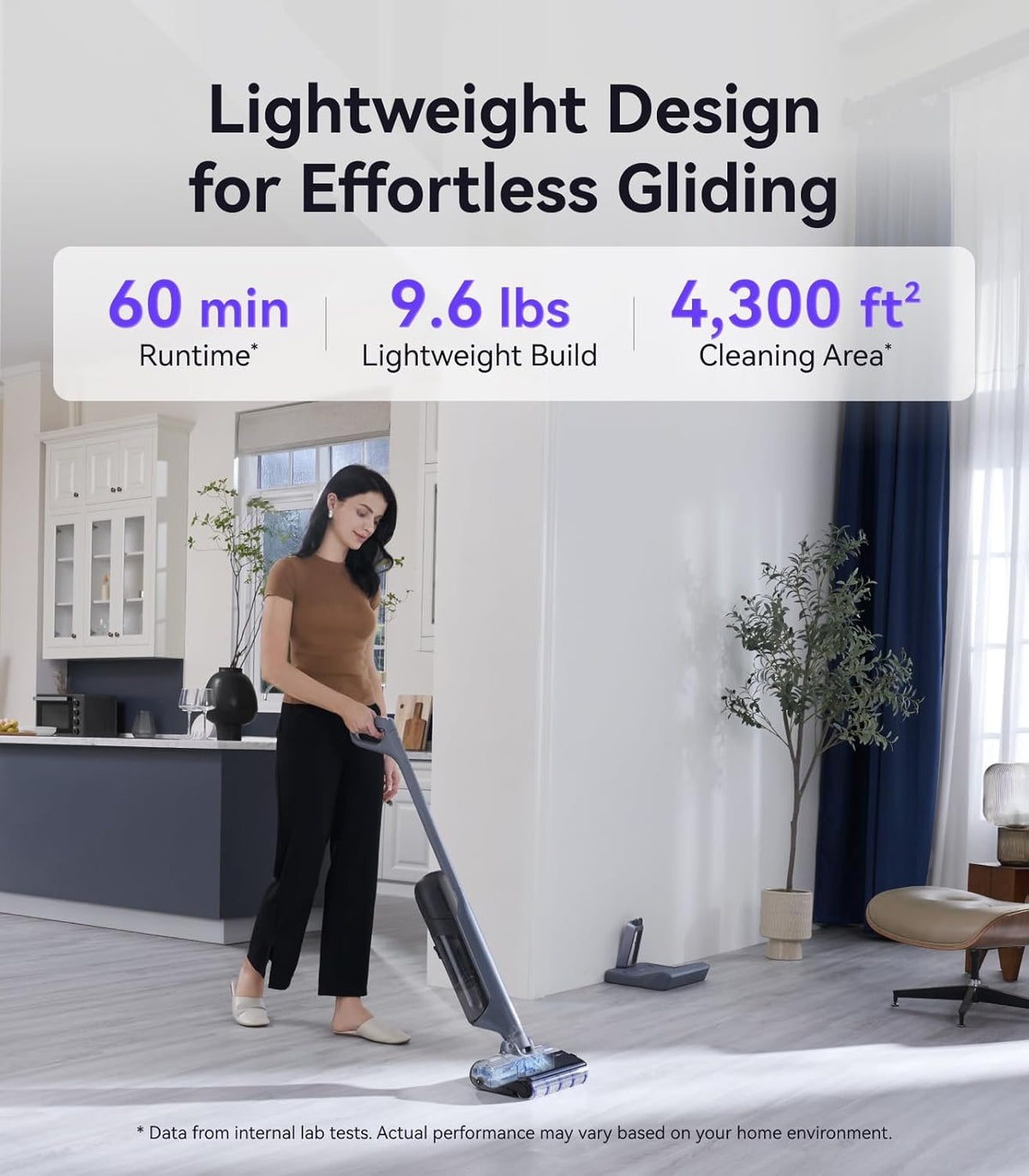 NARWAL S30 Pro Wet Dry Vacuum Cleaner with 20000Pa Suction, Cordless Vacuum Mop for Hard Floors, Tangle-Free Hair-Cutting, 180 Lie Flat, 194F Self