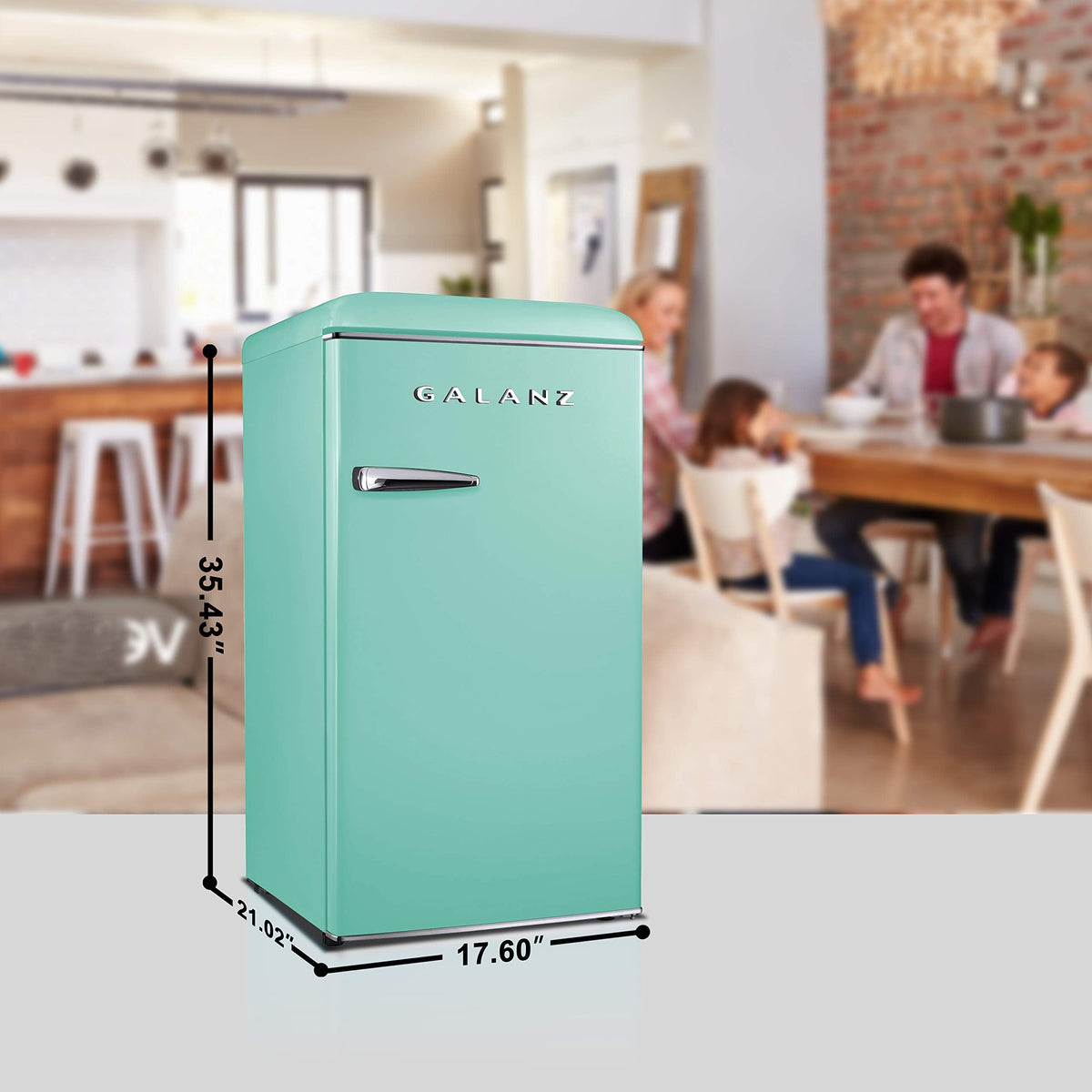 Galanz GLR25MBKR10 Retro Compact Refrigerator, Mini Fridge with Single Doors, Adjustable Mechanical Thermostat with Chiller, Black, 2.5 cu ft