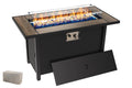 45 inch Gas Fire Pit Table, Patio Outdoor Propane Fire Pits with Removable Lid & Waterproof Cover, 50000 BTU with Lava Rock and Alumium Frame Tables