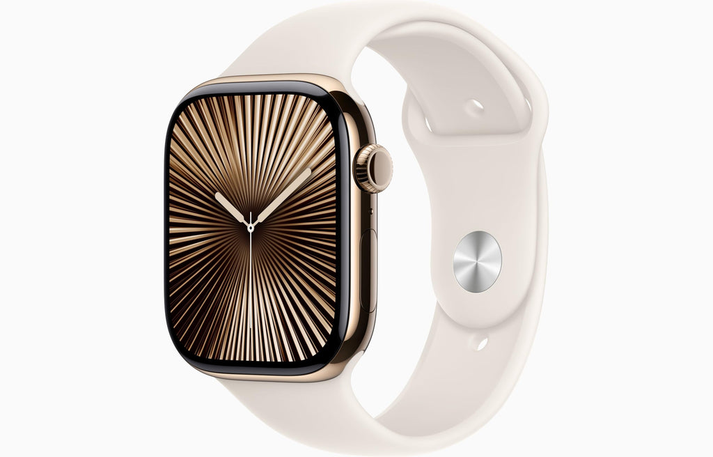Apple Watch Series 10 [GPS + Cellular, 42mm] - Jet Black Aluminum Case with Black Sport Band, S/M (Renewed)