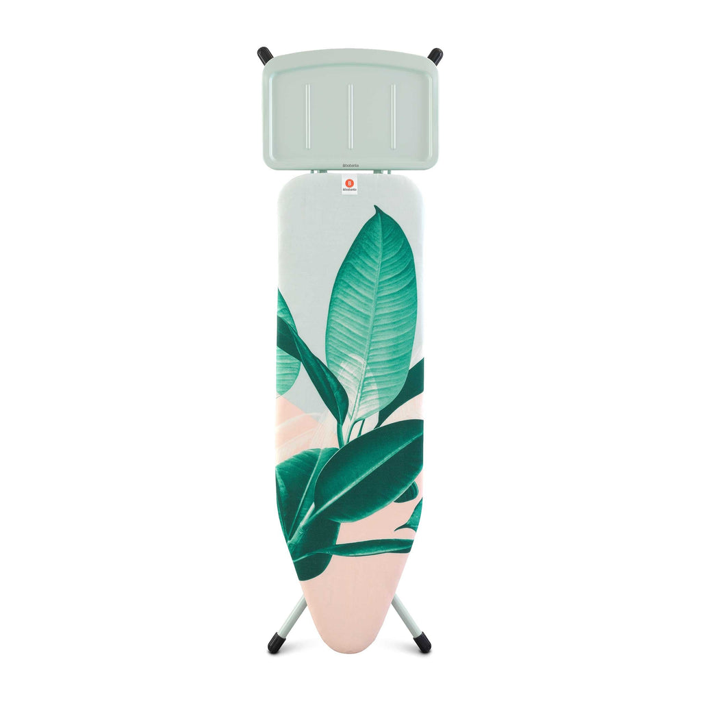 Brabantia Size C Ironing Board (49 x 18in) 7 Height Options, Adjustable Steam Iron Rest Holder & Linen Rack (Ecru) Non-Slip Feet, Anti-Collapse Child