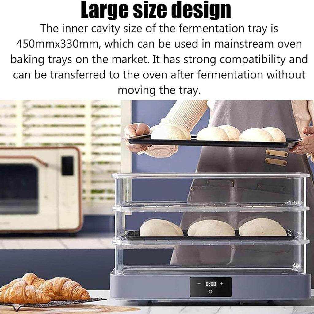 40L Bread Proofing Box, Electric Dough Proofer Machine for Home Use, 450mmx330mm Large Size Inner Cavity, Adjustable Temperature +Timing(1min-24h)
