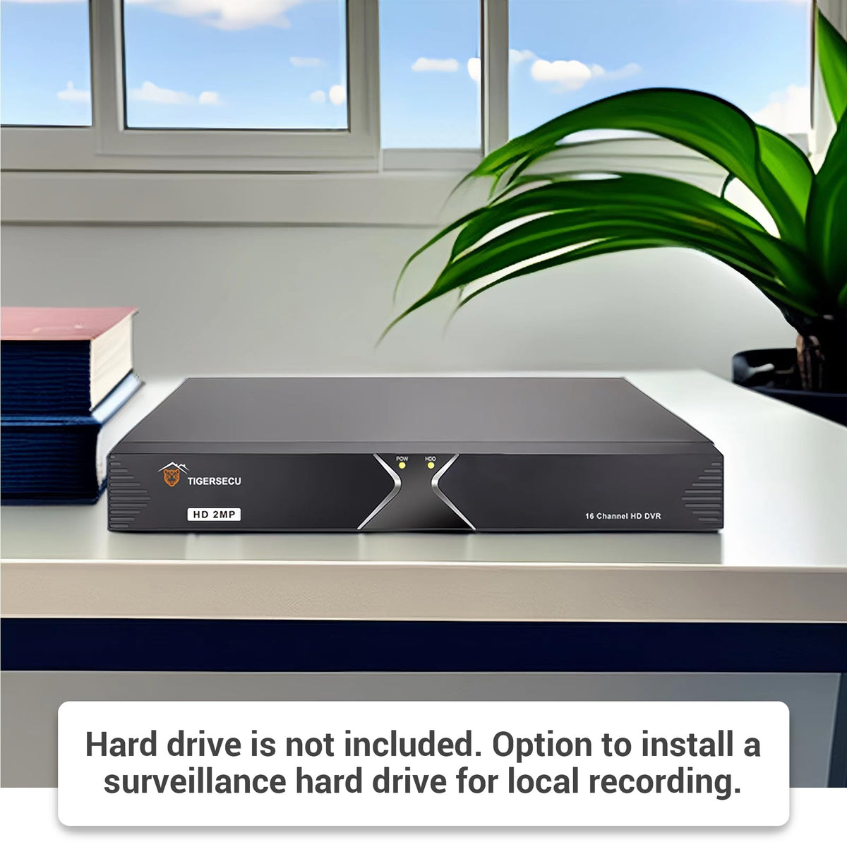 TIGERSECU Super HD 1080P 16 Channel DVR Security Recorder with 4TB Hard Drive, Hybrid 6-in-1 CCTV DVR Recorder Compatible with 2MP and 5MP TVI, AHD