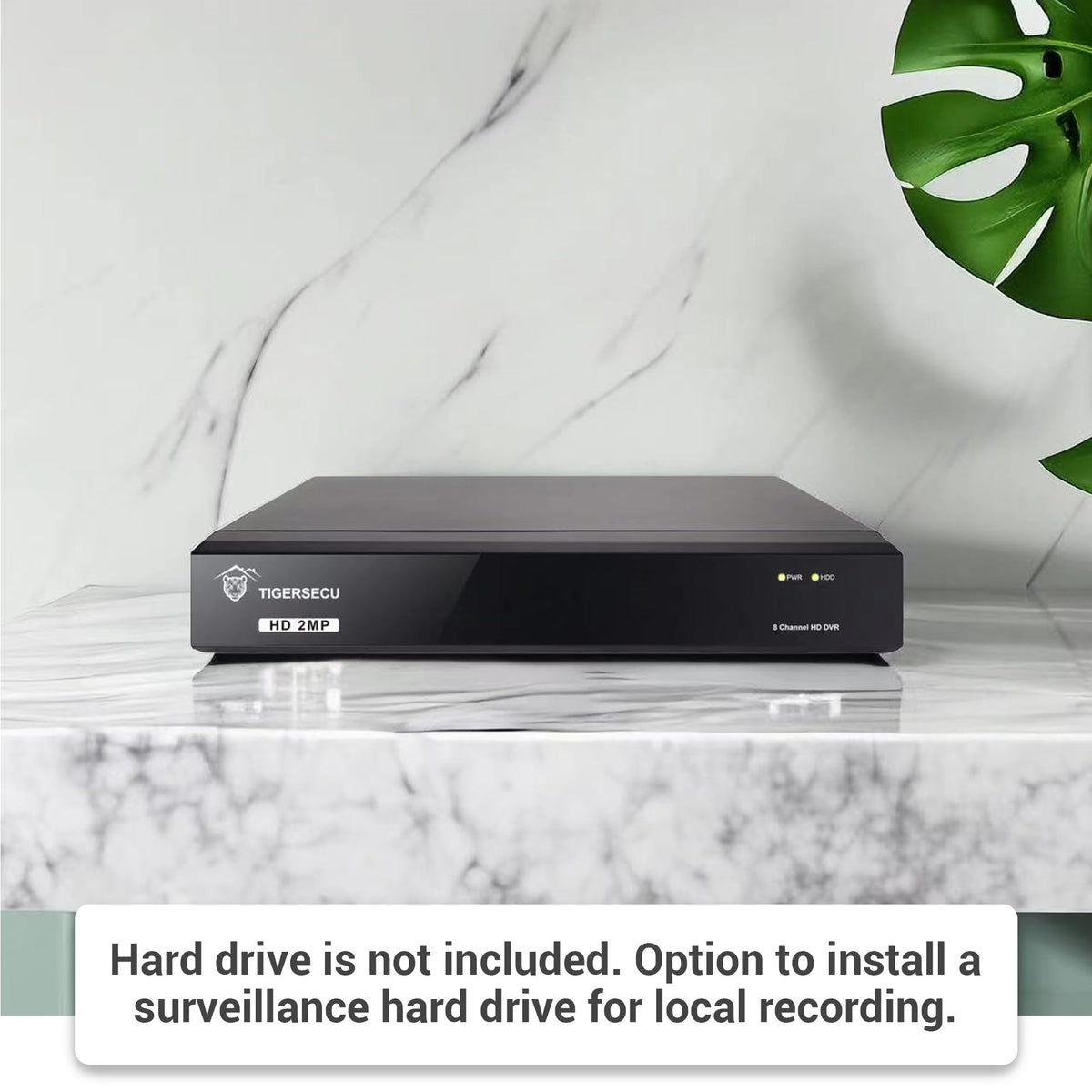 TIGERSECU Super HD 1080P 8 Channel DVR Security Recorder with 2TB Hard Drive, Hybrid 6-in-1 CCTV DVR Recorder Compatible with 2MP and 5MP TVI, AHD