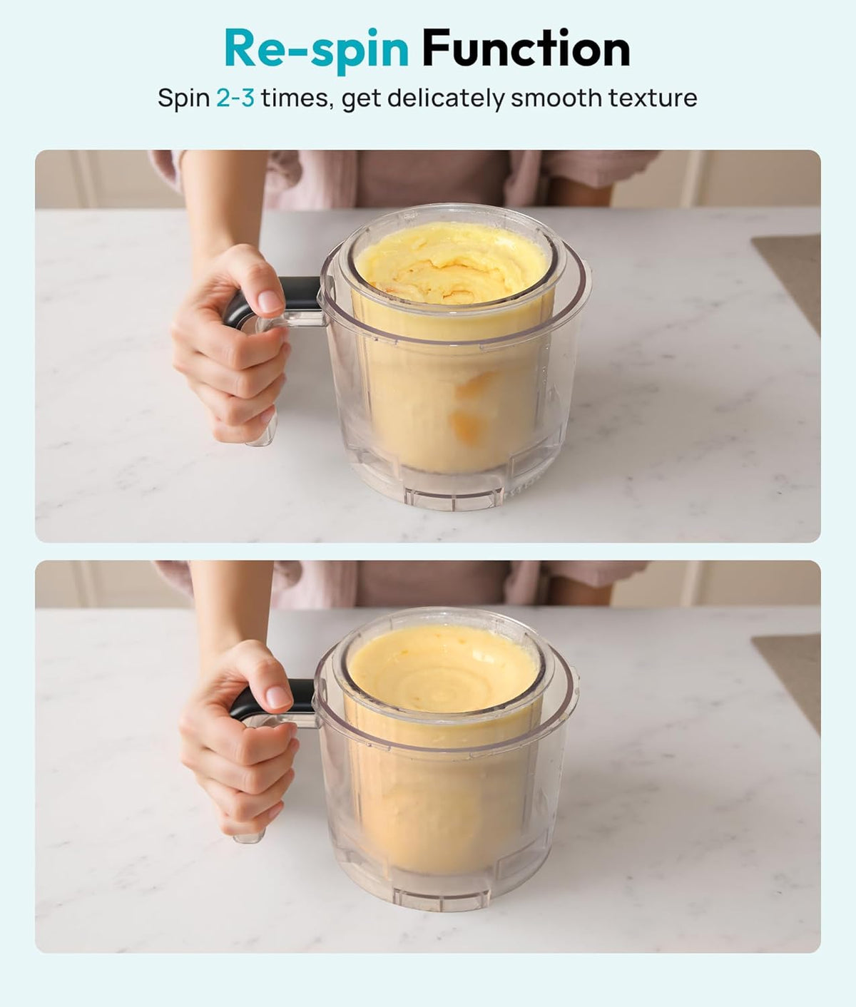 Automatic Ice Cream Maker Machine - 12-in-1 Ice Cream Maker with 2 Pint Containers & Lids, 2-5 Min Homemade Gelato, Sorbet and Frozen Yogurt Maker