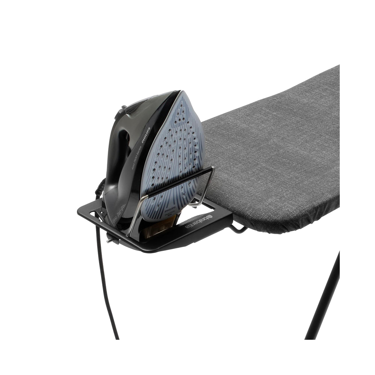 Brabantia Size C Ironing Board (49 x 18in) 7 Height Options, Adjustable Steam Iron Rest Holder & Linen Rack (Ecru) Non-Slip Feet, Anti-Collapse Child