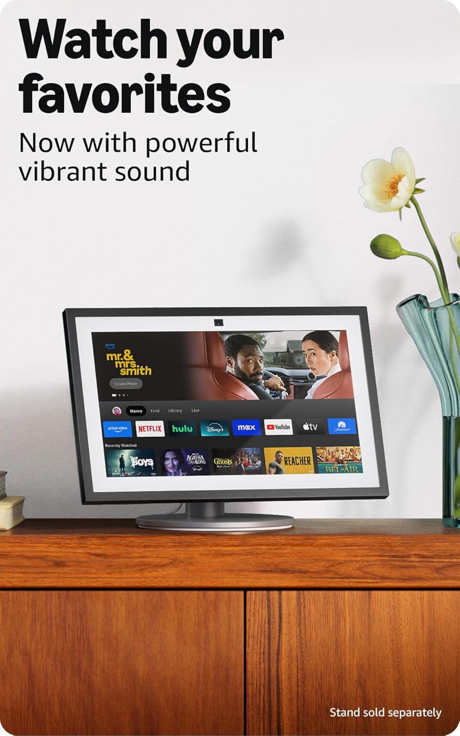 Amazon Echo Show 21 (newest model), Full HD 21" kitchen hub for home organization, with built-in Fire TV and Alexa+ Early Access