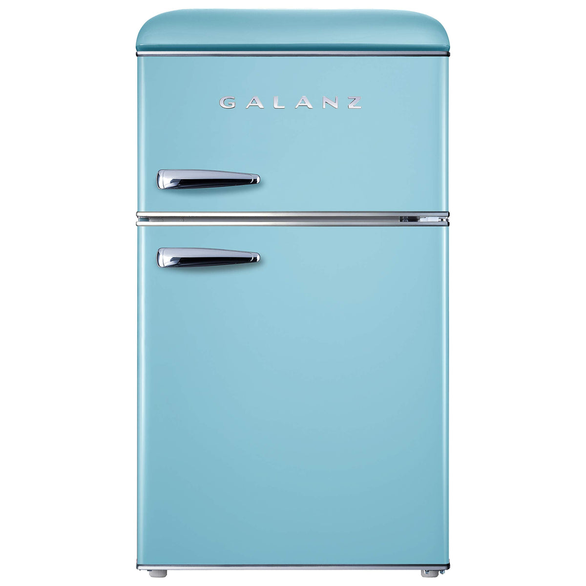 Galanz GLR25MBKR10 Retro Compact Refrigerator, Mini Fridge with Single Doors, Adjustable Mechanical Thermostat with Chiller, Black, 2.5 cu ft