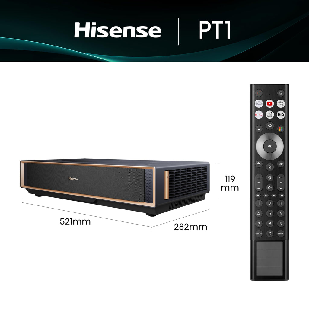 Hisense PX3-PRO Ultra Short Throw Triple Laser Projector, 4K UHD, 80 C 150, 3,000 Lumens, 3000:1 Contrast, Dolby Vision & Atmos, IMAX Enhanced, 240