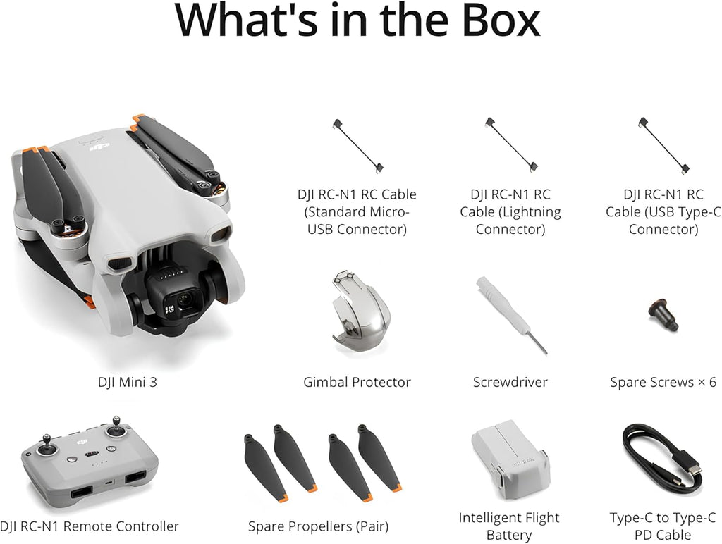 DJI Mini 3, Drones with Camera for Adults 4K, 38-min Flight Time, up to 32800ft (10km) Video Transmission, True Vertical Shooting, GPS Auto Return