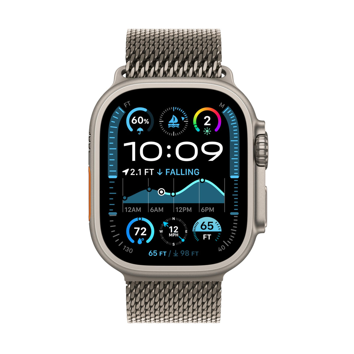 Apple Watch Ultra 2 (GPS + Cellular, 49MM) - Black Titanium Case with Black Ocean Band (Renewed Premium)