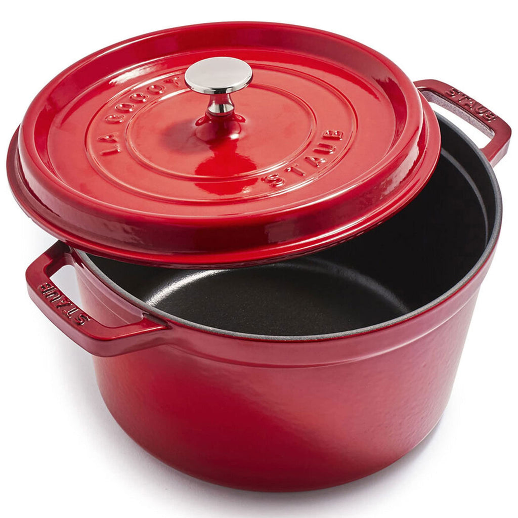 Staub Cast Iron 7-qt Round Cocotte - White Truffle, Made in France