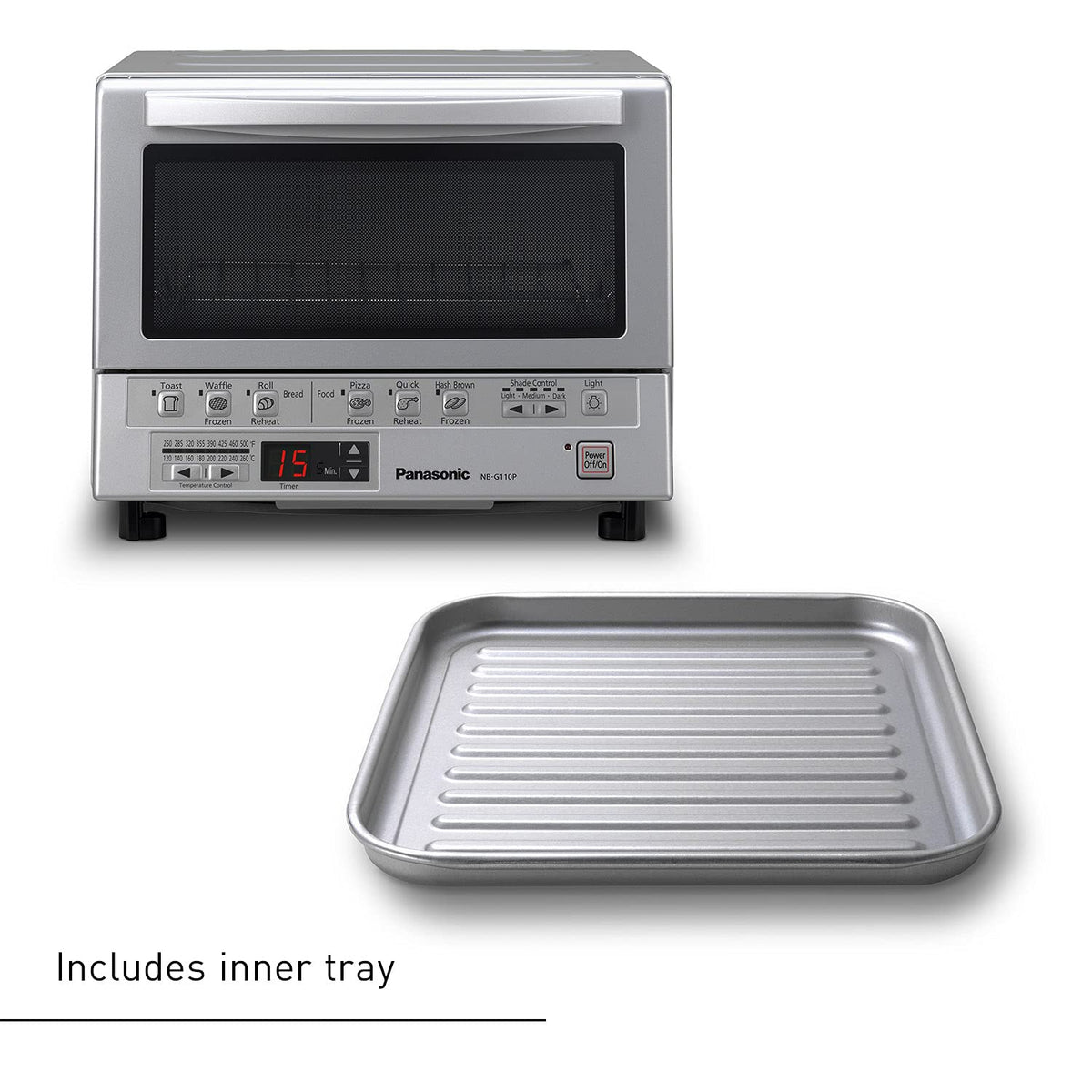 Panasonic FlashXpress Toaster Oven Countertop, 4-Slice Compact Size with Double Infrared Heating, 6 Auto Cook Options and Precise Temperature Control