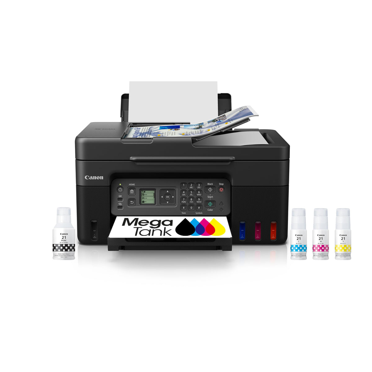 Canon MegaTank MAXIFY GX2020 All-in-One Wireless Color Printer C Print, Copy, Scan with Duplex Printing C Refillable Tank System, Compact Desktop