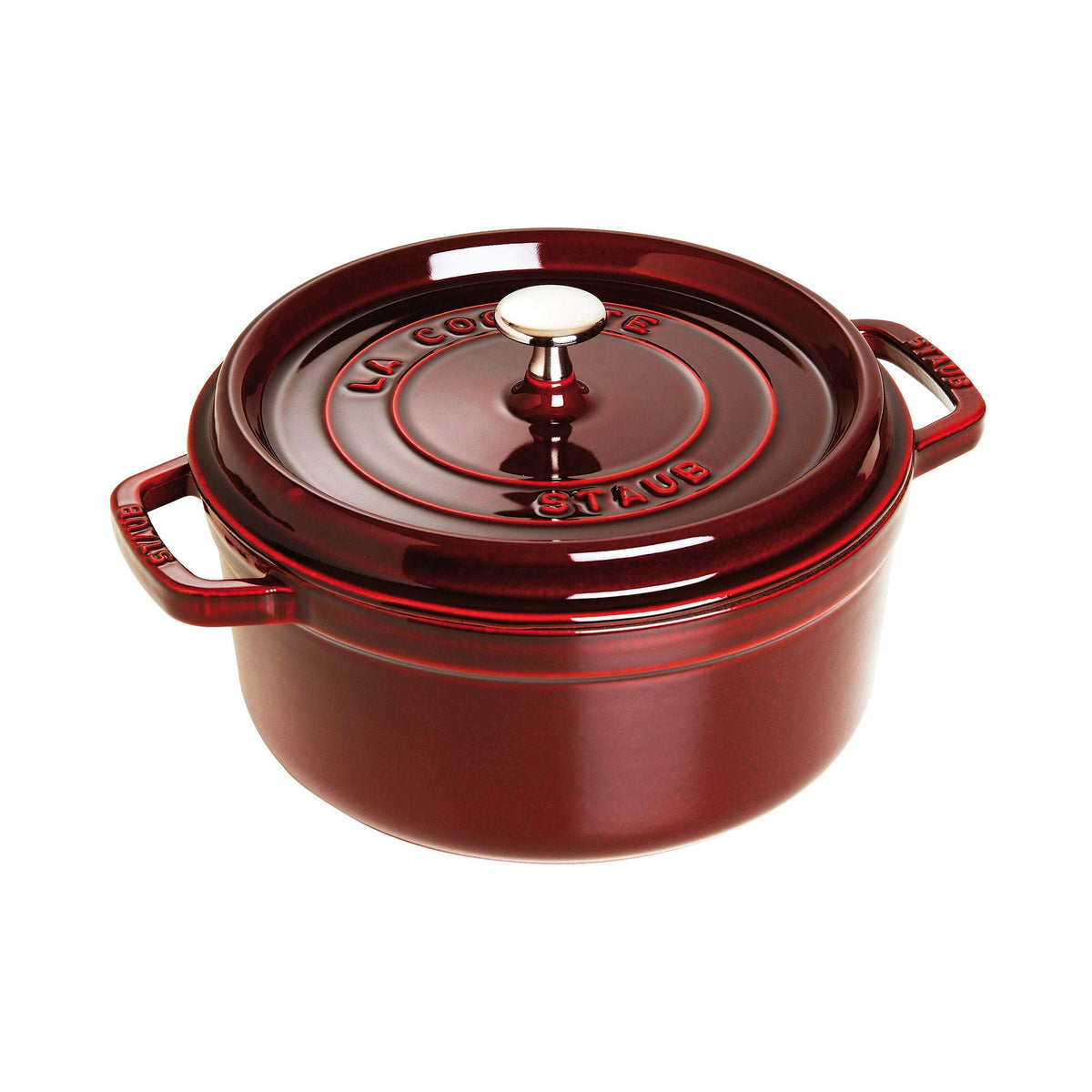 Staub Cast Iron 7-qt Round Cocotte - White Truffle, Made in France