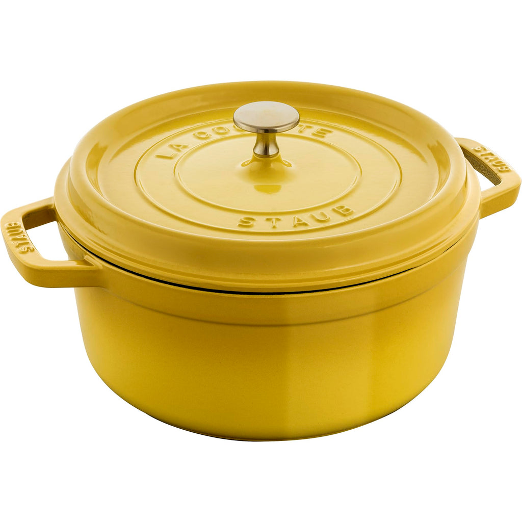 Staub Cast Iron 7-qt Round Cocotte - White Truffle, Made in France