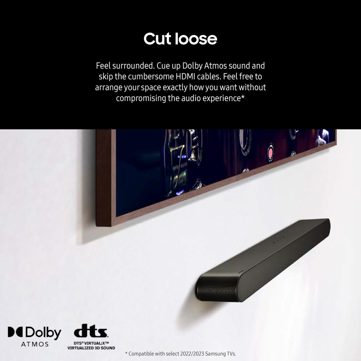 SAMSUNG S60D 5.0ch Soundbar w/Wireless Dolby Atmos Audio, All-in-One Design, Q-Symphony, SpaceFit Sound Pro, Adaptive Sound, Game Mode Pro with Alexa