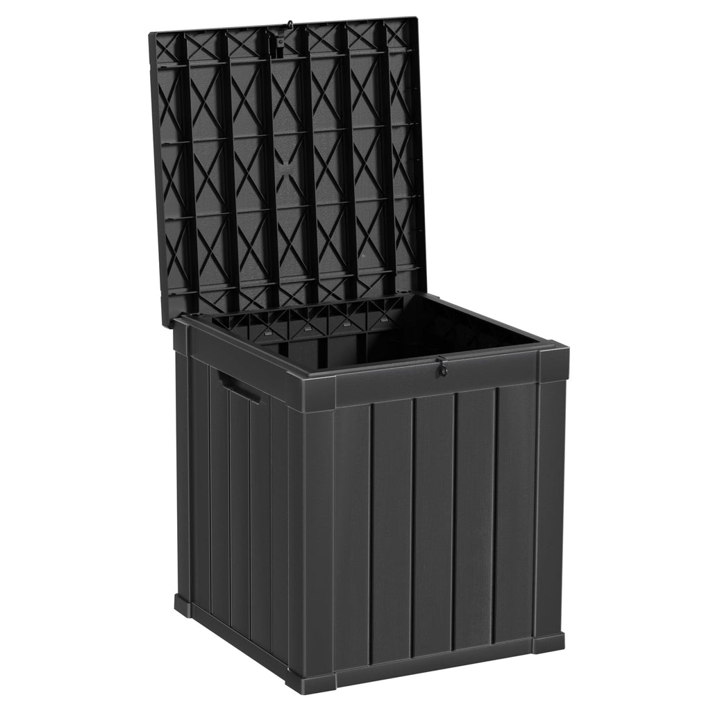Mersco 320 Gallon Double-Wall Resin Deck Box - Lockable Waterproof Outdoor Storage Box, 1000lbs Capacity & Doubles as Seating for Patio Furniture