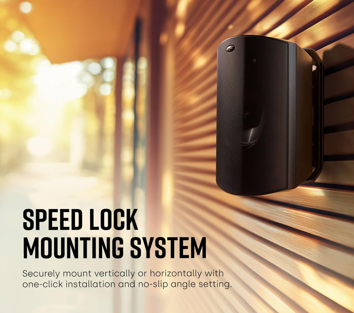 Polk Audio Atrium 4 Weatherproof Outdoor Speakers with Powerful Bass (Pair, Black), All-Weather Durability, Broad Sound Coverage, Speed-Lock Mounting