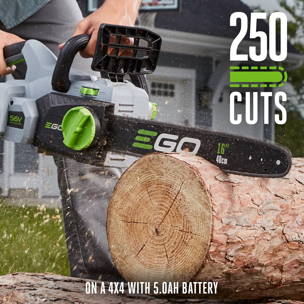 EGO POWER+ Chain Saw, 12" Battery Powered Chainsaw, Electric Cordless, Includes 56V 2.5Ah Battery and Charger - CS1201