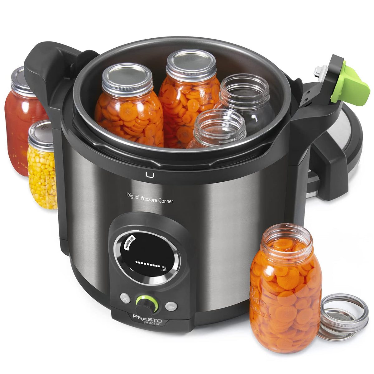 Presto 02152 17-Quart Digital Pressure Canner - Digital Display, Waterbath Capable, 10 Built-In Safety Features, Recipe Book, Stainless Steel