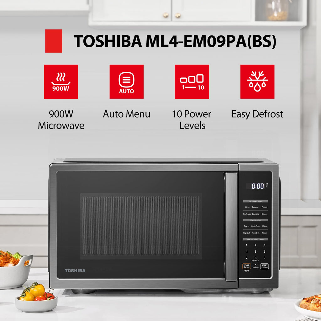TOSHIBA ML4-EM22PAIT(SS) Countertop Microwave Oven with Sensor Cook, 6 Auto Menus, Origin Inverter, Child Lock, 2.2 Cu Ft for Large Family, 16.5 Inch