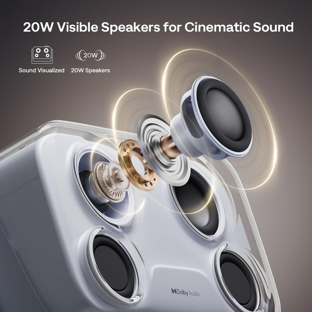 Aurzen BOOM mini Google TV Movie Projector with WiFi and Bluetooth, Voice Control, Family Mode, 20W Dolby Audio, Real-Time Focus, 4K Supported Smart