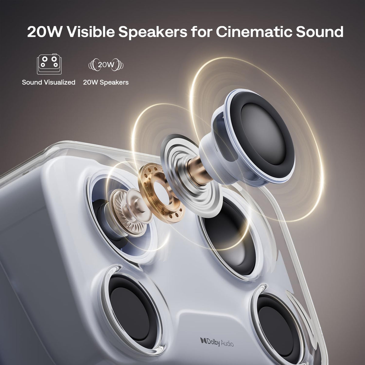 Aurzen BOOM mini Google TV Movie Projector with WiFi and Bluetooth, Voice Control, Family Mode, 20W Dolby Audio, Real-Time Focus, 4K Supported Smart