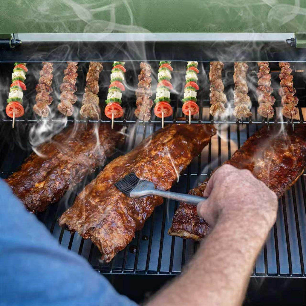Pellet Smoker Grill Combo, 456 SQ.IN Cooking Area with PID Temperature Control (180-450F) Electric BBQ Meat Grills & Smokers, Patio Backyard for