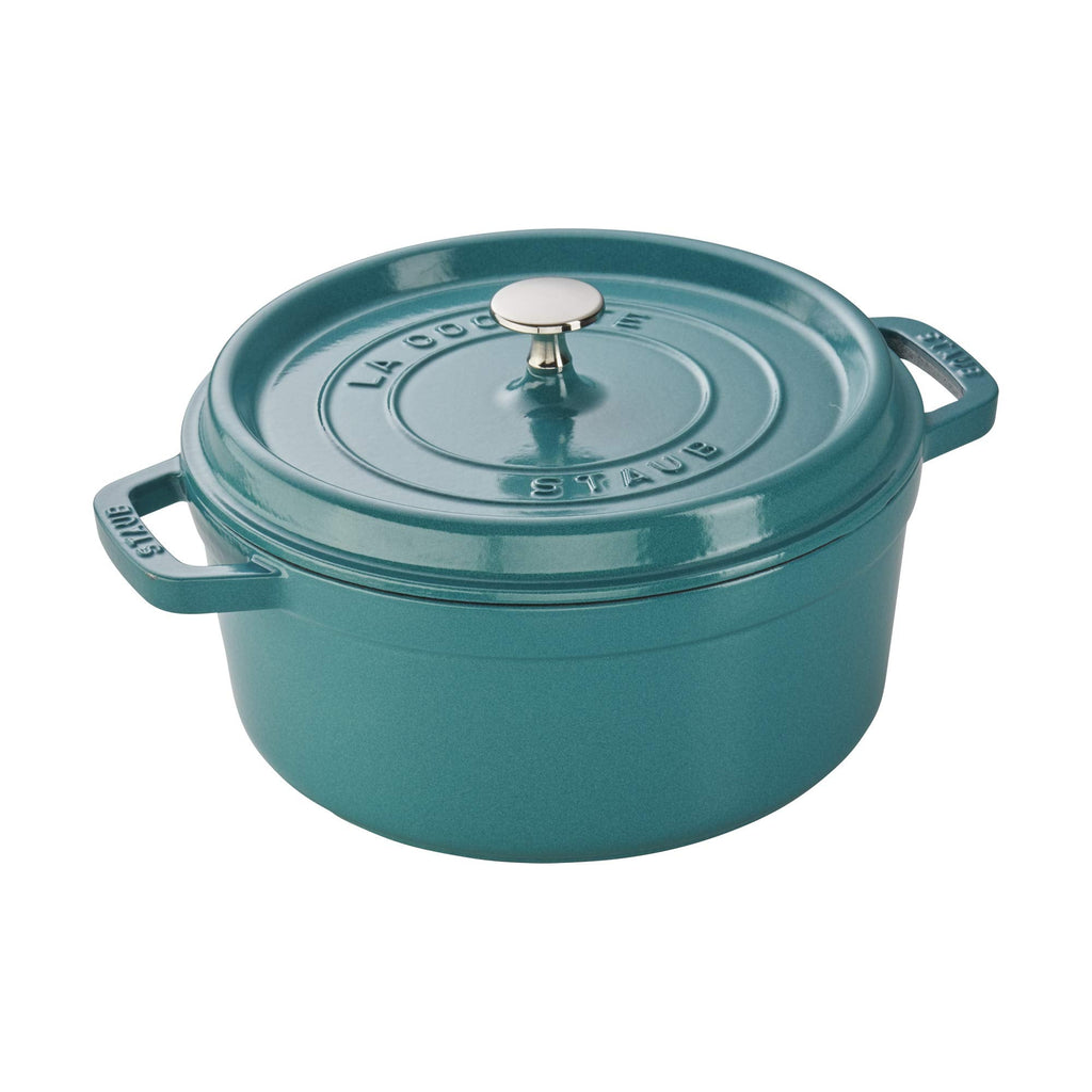 Staub Cast Iron 7-qt Round Cocotte - White Truffle, Made in France