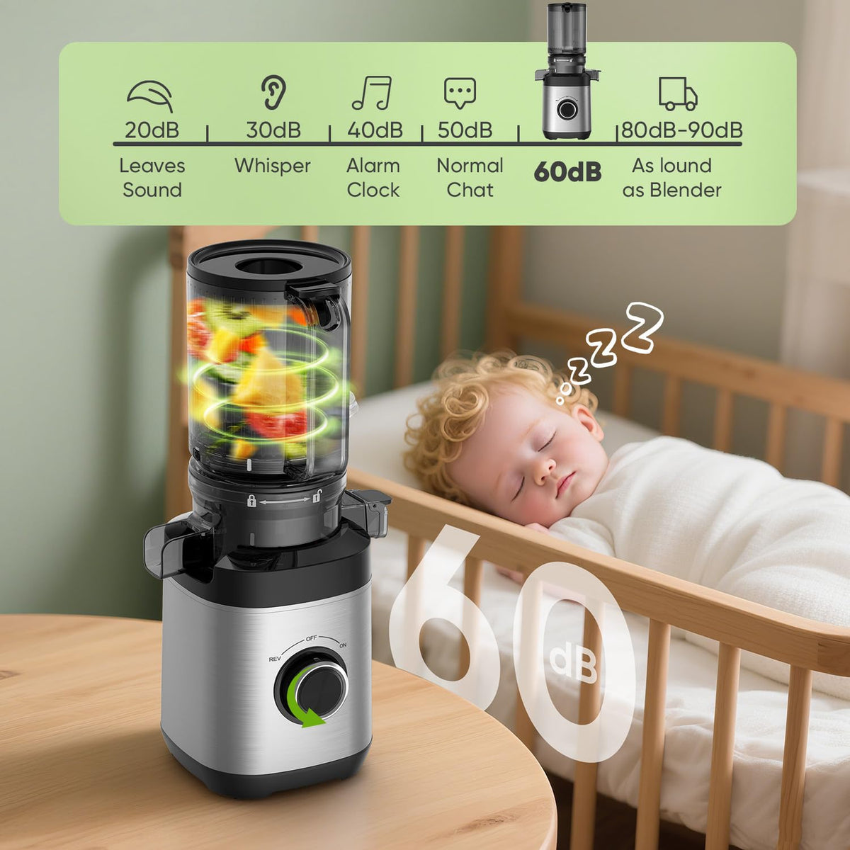 Juicer Machines, 100 Watts Cold Press Juicer with Wide Chute, Slow Masticating Juicers, High Juice Yield for Leafy Greens, Fruits & Vegetables, Easy