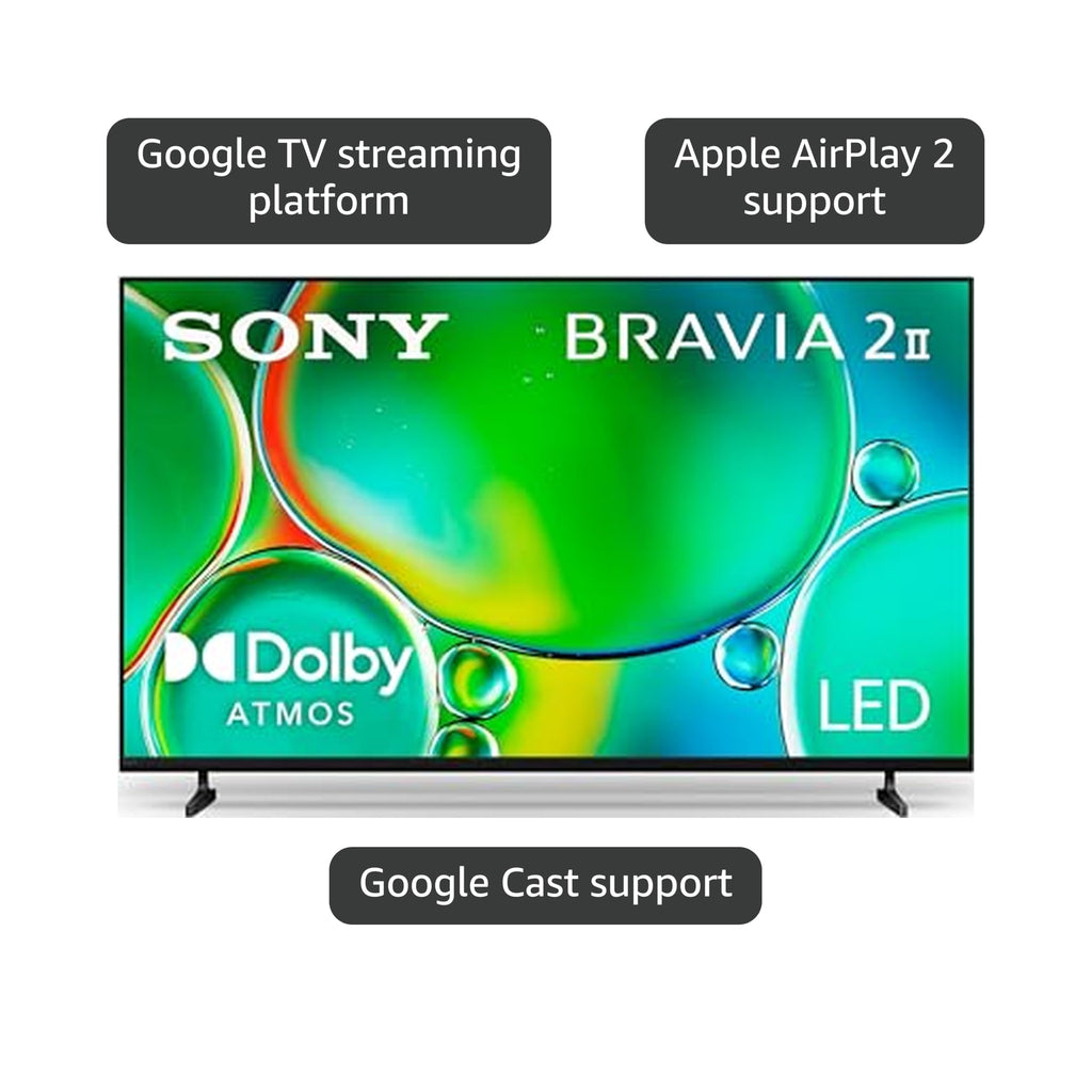 Sony BRAVIA 2 II 43 Inch 4K Ultra HD LED Smart TV with Google TV and Exclusive Features for PlayStation®5 (K-43S20M2), 2025 Model